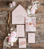 HOCHZEITS EINLADUNGEN Elegante Einladungen Klassische Karten Elegante Rosenhochzeitseinladungen Wachs-Roségold, elegante Blush-Pink-Hochzeitseinladungen, luxuriöse Hochzeitskarten, handgefertigte Hochzeitseinladungssuite.8