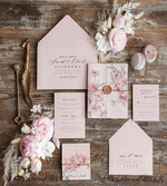 HOCHZEITS EINLADUNGEN Elegante Einladungen Klassische Karten Elegante Rosenhochzeitseinladungen Wachs-Roségold, elegante Blush-Pink-Hochzeitseinladungen, luxuriöse Hochzeitskarten, handgefertigte Hochzeitseinladungssuite.8
