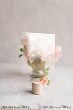 WEDDING INVITATIONS Elegant Invites Classic Cards Luxury Acrylic Plexi Wedding Invitations, Elegant Pink Wedding Cards, Minimalistic And Simplistic Wedding Invites, Glamour Wedding Stationery6
