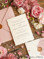 WEDDING INVITATIONS Elegant Invites Classic Cards Elegant Blush Pink Wedding Invitation set, Fine Art Wedding Stationery Vintage Landscape, Minimalistic wedding invites, bespoke stationary17