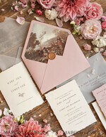 WEDDING INVITATIONS Elegant Invites Classic Cards Elegant Blush Pink Wedding Invitation set, Fine Art Wedding Stationery Vintage Landscape, Minimalistic wedding invites, bespoke stationary17
