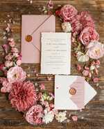 WEDDING INVITATIONS Elegant Invites Classic Cards Elegant Blush Pink Wedding Invitation set, Fine Art Wedding Stationery Vintage Landscape, Minimalistic wedding invites, bespoke stationary17