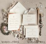 WEDDING INVITATIONS Elegant Invites Classic Cards Stunning wedding invitations, Luxury Gold wedding invitation Set, Elegant Wedding Invitation Suite, Luxury wedding Card, Golden deckled edge paper wedding Invitess9