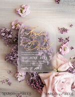HOCHZEITS EINLADUNGEN Elegante Einladungen Klassische Karten Luxus Mauve Samt Box Hochzeitseinladungen, elegante Acryl Hochzeitseinladungen mit goldener Schleife, glamouröse goldene Hochzeitskarten, handgemachte Hochzeitsstationery.13
