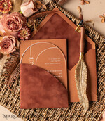 WEDDING INVITATIONS Elegant Invites Classic Cards Arch Acrylic wedding invitations card, Fall elegant Velvet wedding invitations • Terracotta Romantic Wedding Invites • Velvet Copper wedding Stationery7