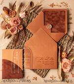 WEDDING INVITATIONS Elegant Invites Classic Cards Arch Acrylic wedding invitations card, Fall elegant Velvet wedding invitations • Terracotta Romantic Wedding Invites • Velvet Copper wedding Stationery7