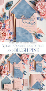 WEDDING INVITATIONS Elegant Invites Classic Cards Luxury Arch Acrylic Wedding Invitations, Velvet Pocket Dusty blue Modern Wedding Cards, blush pink, Plexi Wedding Invitation Suite,  Arch Modern Wedding Invites, Elegant  Velvet Wedding Stationery  Ice blue and pink8