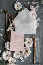 WEDDING INVITATIONS Elegant Invites Classic Cards Luxury Frozen Acrylic Plexi Wedding Invitations With Engraved Initials, Romantic Blush Pink Wedding Invites, Minimalistic Wedding Invitation Suite, Elegant Vellum Wedding Cards7