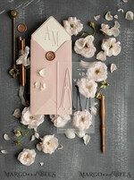 WEDDING INVITATIONS Elegant Invites Classic Cards Luxury Frozen Acrylic Plexi Wedding Invitations With Engraved Initials, Romantic Blush Pink Wedding Invites, Minimalistic Wedding Invitation Suite, Elegant Vellum Wedding Cards7