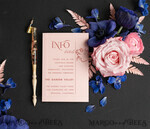 WEDDING INVITATIONS Elegant Invites Classic Cards Velvet Modern Wedding invitations Acrylic, elegant Acrylic wedding cards, Romantic Minimalist Wedding Invites, Luxury Navy wedding Stationary9
