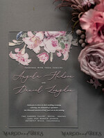 HOCHZEITS EINLADUNGEN Elegante Einladungen Klassische Karten Luxuriöse florale Acryl-Plexi-Hochzeitskarten, romantische Blush-Pink-Hochzeitskarten, Vintage-Hochzeitskarten-Set, elegante und handgemachte Hochzeitskarten.36