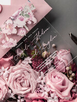 HOCHZEITS EINLADUNGEN Elegante Einladungen Klassische Karten Luxuriöse florale Acryl-Plexi-Hochzeitskarten, romantische Blush-Pink-Hochzeitskarten, Vintage-Hochzeitskarten-Set, elegante und handgemachte Hochzeitskarten.36