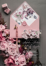 HOCHZEITS EINLADUNGEN Elegante Einladungen Klassische Karten Luxuriöse florale Acryl-Plexi-Hochzeitskarten, romantische Blush-Pink-Hochzeitskarten, Vintage-Hochzeitskarten-Set, elegante und handgemachte Hochzeitskarten.36
