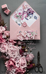HOCHZEITS EINLADUNGEN Elegante Einladungen Klassische Karten Luxuriöse florale Acryl-Plexi-Hochzeitskarten, romantische Blush-Pink-Hochzeitskarten, Vintage-Hochzeitskarten-Set, elegante und handgemachte Hochzeitskarten.36