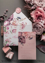 HOCHZEITS EINLADUNGEN Elegante Einladungen Klassische Karten Luxuriöse florale Acryl-Plexi-Hochzeitskarten, romantische Blush-Pink-Hochzeitskarten, Vintage-Hochzeitskarten-Set, elegante und handgemachte Hochzeitskarten.36