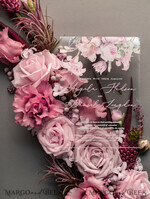 HOCHZEITS EINLADUNGEN Elegante Einladungen Klassische Karten Luxuriöse florale Acryl-Plexi-Hochzeitskarten, romantische Blush-Pink-Hochzeitskarten, Vintage-Hochzeitskarten-Set, elegante und handgemachte Hochzeitskarten.36