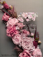 HOCHZEITS EINLADUNGEN Elegante Einladungen Klassische Karten Luxuriöse florale Acryl-Plexi-Hochzeitskarten, romantische Blush-Pink-Hochzeitskarten, Vintage-Hochzeitskarten-Set, elegante und handgemachte Hochzeitskarten.36