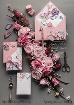 HOCHZEITS EINLADUNGEN Elegante Einladungen Klassische Karten Luxuriöse florale Acryl-Plexi-Hochzeitskarten, romantische Blush-Pink-Hochzeitskarten, Vintage-Hochzeitskarten-Set, elegante und handgemachte Hochzeitskarten.36