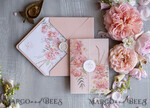 WEDDING INVITATIONS Elegant Invites Classic Cards Romantic Floral Wedding Invitations, Elegant Blush Pink Wedding Invites With Vellum Cover, Glamour Pink Wedding Invitation Suite, Luxury Wedding Cards 7