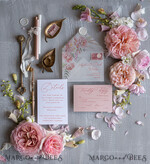 WEDDING INVITATIONS Elegant Invites Classic Cards Romantic Floral Wedding Invitations, Elegant Blush Pink Wedding Invites With Vellum Cover, Glamour Pink Wedding Invitation Suite, Luxury Wedding Cards 7