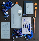 WEDDING INVITATIONS Elegant Invites Classic Cards Acrylic wedding invitations, Navy velvet Wedding invitations online, dusty blue Navy wedding invitations, Romantic Wedding Invitation Suite5