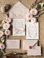 HOCHZEITS EINLADUNGEN Elegante Einladungen Klassische Karten Staubige Rose Hochzeitskarten, Wildblumen Hochzeitskarten, Vintage Blush Pink Einladungset, Florale Hochzeitskarte, Romantische HochzeitsEinladungen6
