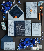 HOCHZEITS EINLADUNGEN Elegante Einladungen Klassische Karten Samtene marineblaue moderne Hochzeitskarten, Acryl gefrorene blaue HochzeitsEinladungen, staubige blaue Plexi Hochzeitskarte Set, luxuriöse pastellblaue Hochzeitskarten.8