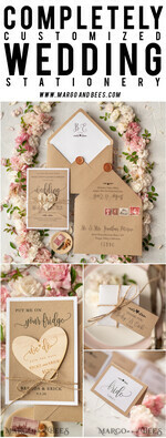 WEDDING INVITATIONS Elegant Invites Classic Cards  Vintage Wooden Wedding Invitations, Elegant Birch Heart Wedding Cards, Bespoke Eco Paper Wedding Invites, Affordable And Handmade Wedding Stationery21