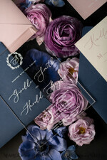 WEDDING INVITATIONS Elegant Invites Classic Cards Luxury Acrylic Plexi Wedding Invitations, Romantic Blush Pink Wedding Invites With Vellum Cover, Elegant Royal Navy Wedding Cards, Bespoke Floral Wedding Invitation Suite30
