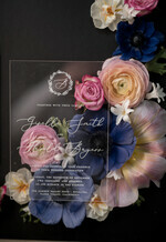WEDDING INVITATIONS Elegant Invites Classic Cards Luxury Acrylic Plexi Wedding Invitations, Romantic Blush Pink Wedding Invites With Vellum Cover, Elegant Royal Navy Wedding Cards, Bespoke Floral Wedding Invitation Suite30