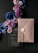 WEDDING INVITATIONS Elegant Invites Classic Cards Luxury Acrylic Plexi Wedding Invitations, Romantic Blush Pink Wedding Invites With Vellum Cover, Elegant Royal Navy Wedding Cards, Bespoke Floral Wedding Invitation Suite30
