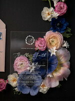 WEDDING INVITATIONS Elegant Invites Classic Cards Luxury Acrylic Plexi Wedding Invitations, Romantic Blush Pink Wedding Invites With Vellum Cover, Elegant Royal Navy Wedding Cards, Bespoke Floral Wedding Invitation Suite30