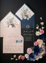 WEDDING INVITATIONS Elegant Invites Classic Cards Luxury Acrylic Plexi Wedding Invitations, Romantic Blush Pink Wedding Invites With Vellum Cover, Elegant Royal Navy Wedding Cards, Bespoke Floral Wedding Invitation Suite30