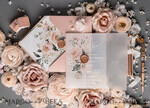 HOCHZEITS EINLADUNGEN Elegante Einladungen Klassische Karten Romantische Blush-Pink-Hochzeitseinladungen, luxuriöse gefrorene Acryl-Plexi-Hochzeitseinladungen, elegante florale Hochzeitseinladungen, handgefertigte Vellum-Hochzeitseinladungssuite.14