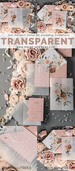 HOCHZEITS EINLADUNGEN Elegante Einladungen Klassische Karten Romantische Blush-Pink-Hochzeitseinladungen, luxuriöse gefrorene Acryl-Plexi-Hochzeitseinladungen, elegante florale Hochzeitseinladungen, handgefertigte Vellum-Hochzeitseinladungssuite.14