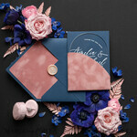 WEDDING INVITATIONS Elegant Invites Classic Cards Navy Blue Dusty Pink velvet Pocket Plexi wedding Invitation Set, Elegant Arch Acrylic Wedding Invitations Dark blue, Velvet Pocket blush pink Modern Wedding, Plexi Wedding Cards Suite9