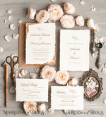 HOCHZEITS EINLADUNGEN Elegante Einladungen Klassische Karten Personalisierte Hochzeitskarten Samt Beige Umschlag, Elegante Hochzeitskarten, Fine Art Hochzeitskarten Suite, Hochzeitseinladungen mit goldenem, gezacktem Randpapier8
