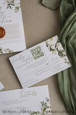 HOCHZEITS EINLADUNGEN Elegante Einladungen Klassische Karten Vintage Salbeigrüne Hochzeitskarten, Elegante Grünpflanzen Hochzeitseinladungen, Maßgeschneiderte Vellum Hochzeits Einladung Suite, Minimalistische grüne Hochzeitskarten10