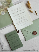 HOCHZEITS EINLADUNGEN Elegante Einladungen Klassische Karten Vintage Salbeigrüne Hochzeitseinladungen, Elegante Grünpflanzen-Hochzeitseinladungen, Handgemachtes Vellum-Hochzeitseinladungset, Minimalistische grüne Hochzeitseinladungen19