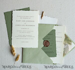 HOCHZEITS EINLADUNGEN Elegante Einladungen Klassische Karten Vintage Salbeigrüne Hochzeitseinladungen, Elegante Grünpflanzen-Hochzeitseinladungen, Handgemachtes Vellum-Hochzeitseinladungset, Minimalistische grüne Hochzeitseinladungen19
