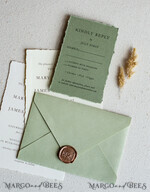 HOCHZEITS EINLADUNGEN Elegante Einladungen Klassische Karten Vintage Salbeigrüne Hochzeitseinladungen, Elegante Grünpflanzen-Hochzeitseinladungen, Handgemachtes Vellum-Hochzeitseinladungset, Minimalistische grüne Hochzeitseinladungen19