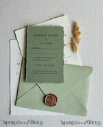 HOCHZEITS EINLADUNGEN Elegante Einladungen Klassische Karten Vintage Salbeigrüne Hochzeitseinladungen, Elegante Grünpflanzen-Hochzeitseinladungen, Handgemachtes Vellum-Hochzeitseinladungset, Minimalistische grüne Hochzeitseinladungen19