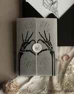 WEDDING INVITATIONS Elegant Invites Classic Cards Black Halloween wedding invitation set, Gloss Black Acrylic Invites, Goth Wedding Stationery, skeleton lovers black plexi wedding invitations set21
