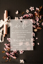 HOCHZEITS EINLADUNGEN Elegante Einladungen Klassische Karten Luxus Gefrorene Acryl Plexi Hochzeits Einladungen, Romantische Blush Pink Hochzeits Einladungen, Elegante Pfingstrose Hochzeitskarten, Minimalistische Hochzeitsstationery21