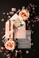 HOCHZEITS EINLADUNGEN Elegante Einladungen Klassische Karten Luxus Gefrorene Acryl Plexi Hochzeits Einladungen, Romantische Blush Pink Hochzeits Einladungen, Elegante Pfingstrose Hochzeitskarten, Minimalistische Hochzeitsstationery21