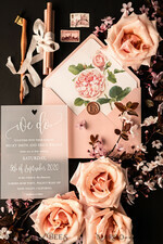 HOCHZEITS EINLADUNGEN Elegante Einladungen Klassische Karten Luxus Gefrorene Acryl Plexi Hochzeits Einladungen, Romantische Blush Pink Hochzeits Einladungen, Elegante Pfingstrose Hochzeitskarten, Minimalistische Hochzeitsstationery21
