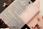 HOCHZEITS EINLADUNGEN Elegante Einladungen Klassische Karten Luxus Gefrorene Acryl Plexi Hochzeits Einladungen, Romantische Blush Pink Hochzeits Einladungen, Elegante Pfingstrose Hochzeitskarten, Minimalistische Hochzeitsstationery21