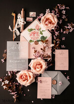 HOCHZEITS EINLADUNGEN Elegante Einladungen Klassische Karten Luxus Gefrorene Acryl Plexi Hochzeits Einladungen, Romantische Blush Pink Hochzeits Einladungen, Elegante Pfingstrose Hochzeitskarten, Minimalistische Hochzeitsstationery21
