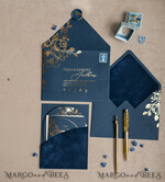 WEDDING INVITATIONS gold / rose gold / silver / glitter Elegant Arch Wedding Invitations Navy Blue, Velvet Pocket Dark blue Gold Modern Wedding, Wedding Invitation Suite, Arch Velvet Pocket Invitation set16