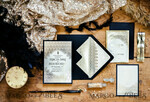 WEDDING INVITATIONS gold / rose gold / silver / glitter Luxury Golden Shine Wedding Invitations, Glamour Gold Foil Wedding Invites, Elegant Royal Navy Wedding Cards, Bespoke Great Gatsby Wedding Invitation Suite17